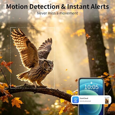 ESCANU 4G LTE Cellular Trail Camera,360° Live Streaming Solar Camera with SD Card & SIM Card,No WiFi Needed,2k Night Vision,PIR Motion Detection for Hunting/Outdoor Security in Kuwait