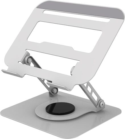 Adjustable Laptop Stand 360°Rotation Computer Riser for Desk, Silver in Kuwait