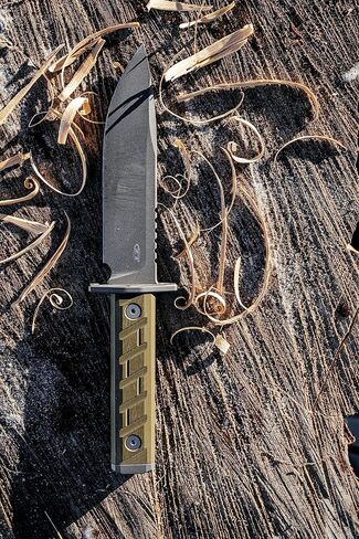 Zero Tolerance 0006 Fixed Blade Knife, Full Tang 6 inch CPM 3V Blade Field Knife, Green G10 Handle, Durable Kydex Sheath, Made in the USA in Kuwait
