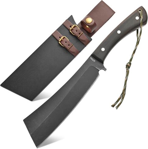 Gtkii GTK44 Fixed Blade Knife DC53 Steel Blade Full Tang Ebony Wood Handle Massive Fix Knifes for Camping Bushcraft Collection with Wood Sheath(Black) in Kuwait
