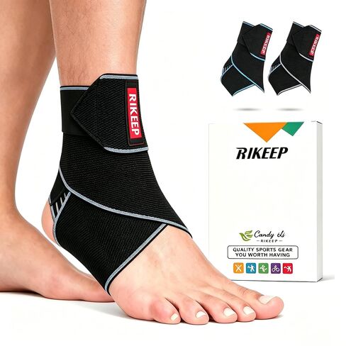 Candy Li Ankle Brace for Sprained Ankle, Ankle Support for Women & Men, Adjustable Compression Wrap Breathable Nylon Super Elastic & Comfortable for Sports– Blue in Kuwait