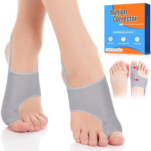 2PCS Bunion Corrector for Women & Men - Toe Alignment Corrector with Splint & Pads for Hallux Valgus Pain Relief, Upgrade Anti Slip Gel Strap for Big Toe Straightener(Nude) in Kuwait