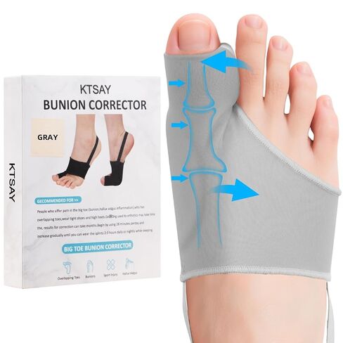 KTSAY 2PCS Bunion Corrector for Women & Men, Big Toe Straightener with Splint & Pads, Comfortable & Breathable for Day/Night Support, Hallux Valgus Pain Relief Non-Slip Socks (1, Black) in Saudi Arabia