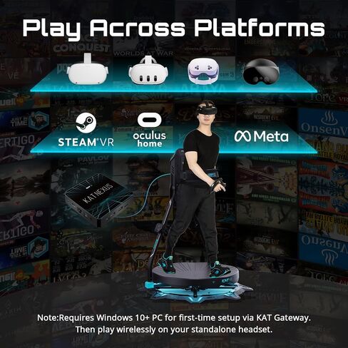KAT Walk C2 VR Series | 360° Omnidirectional Walking Pad & Accessories for Immersive VR Gaming & Fitness | Compatible with SteamVR, Quest, Oculus | Plus E | US Size 9.5 in Kuwait
