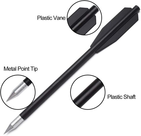 Crossbow Bolts Miniature Crossbows Arrows Black Plastic Body with Sharp Metal Point Tip(Pack of 36) in Kuwait