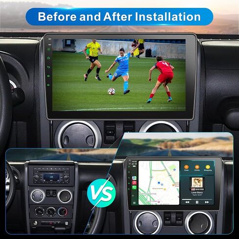 Car Radio for Jeep Wrangler JK 2007-2018 with Wireless CarPlay Android Auto in Kuwait