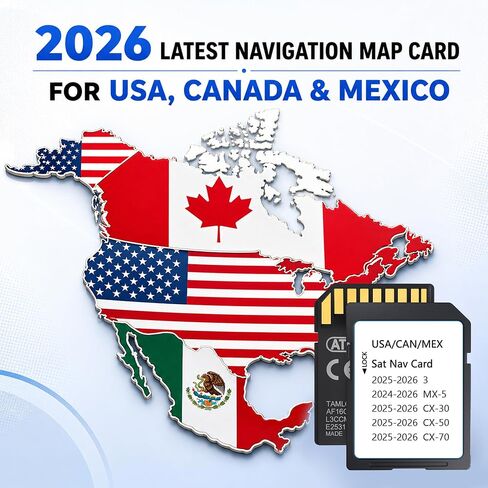 2025 2026 Latest Navigation SD Card KR9D66EZ1B,Compatible with Mazda 2025-2026 CX-50/3/CX-30/CX-70,2024-2026 MX-5,Mazda CX-50 Hybrid SD Navigation Cards Updated Maps for USA/CAN/MEX in Kuwait