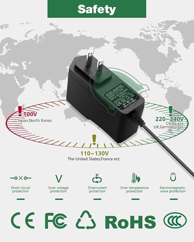 12V 1A Power Supply, AC Adapter 100-240V AC to DC 12V 1A Power Cord Adapter in Kuwait