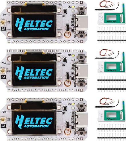 3 Set LoRa Development Board with Case, LoRa V3 Meshtastic WiFi, LoRa V3 WiFi Bluetooth Dual Core 240MHz CP2102 Chip with 0.96" OLED Display and 863-928MHz Antenna for Arduino in Kuwait