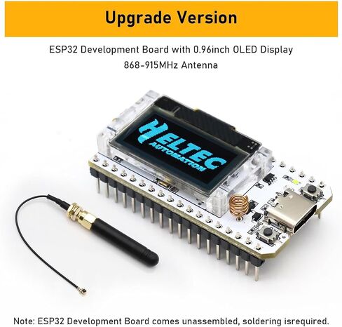3 Set LoRa Development Board with Case, LoRa V3 Meshtastic WiFi, LoRa V3 WiFi Bluetooth Dual Core 240MHz CP2102 Chip with 0.96" OLED Display and 863-928MHz Antenna for Arduino in Kuwait