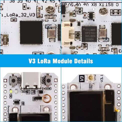 3 Set LoRa Development Board with Case, LoRa V3 Meshtastic WiFi, LoRa V3 WiFi Bluetooth Dual Core 240MHz CP2102 Chip with 0.96" OLED Display and 863-928MHz Antenna for Arduino in Kuwait
