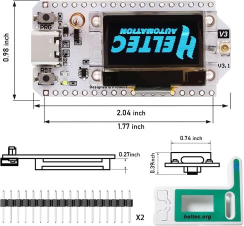 3 Set LoRa Development Board with Case, LoRa V3 Meshtastic WiFi, LoRa V3 WiFi Bluetooth Dual Core 240MHz CP2102 Chip with 0.96" OLED Display and 863-928MHz Antenna for Arduino in Kuwait
