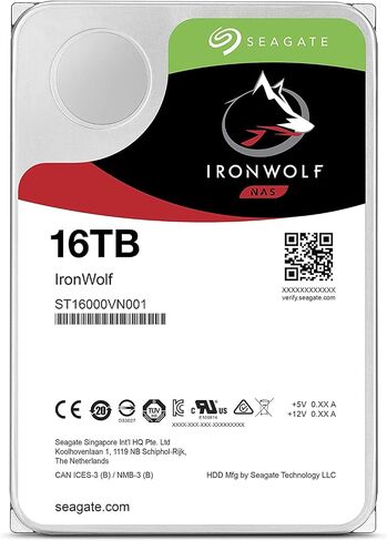 Seagate IronWolf 16TB NAS Internal Hard Drive HDD – CMR 3.5 Inch SATA 6GB/S 7200 RPM 256MB Cache for Raid Network Attached Storage, with Rescue Service (ST16000VN001) in Kuwait