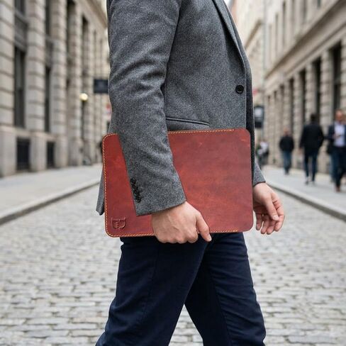 Dessi Slim Ultra Lightweight Handmade Leather Tablet Sleeve Matte Tan Brown Protective Case for iPad mini 7 A17 Pro iPad mini 6 5 Fire HD 8 Kindle Paperwhite 8 Inch Mini iPad Cover in Kuwait