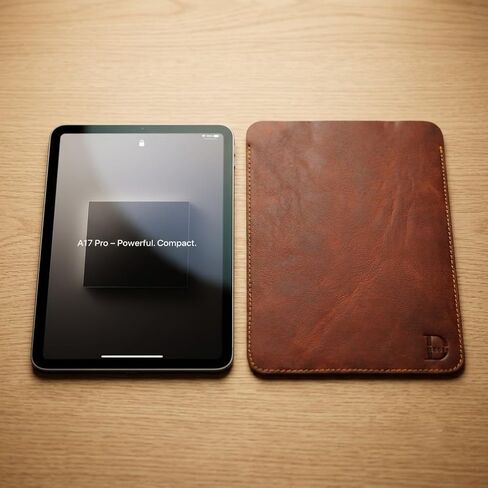 Dessi Slim Ultra Lightweight Handmade Leather Tablet Sleeve Matte Tan Brown Protective Case for iPad mini 7 A17 Pro iPad mini 6 5 Fire HD 8 Kindle Paperwhite 8 Inch Mini iPad Cover in Kuwait
