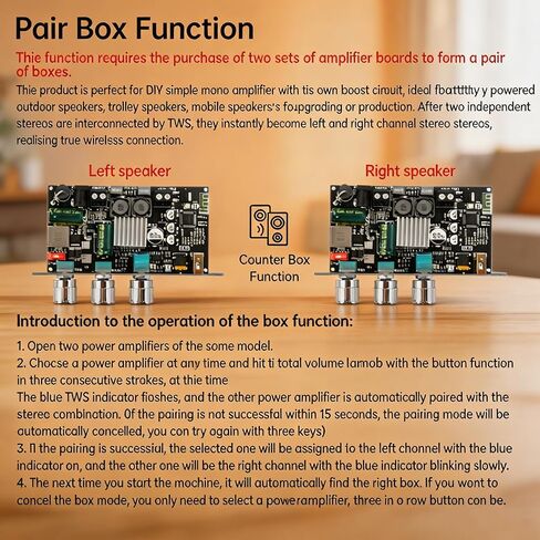 2PCS ZK-1001U Bluetooth 5.3 Mono Amplifier Board with TWS, 100W Power Output, 9-24V Wide Voltage Input for Home & Car Audio DIY, Supports AUX/USB/Bluetooth in Kuwait