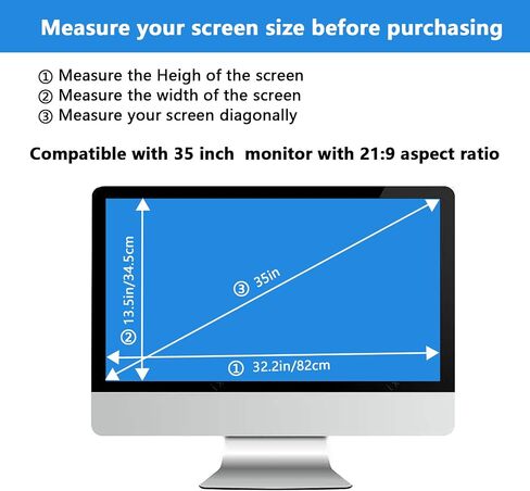 AIZYR 35 Inch Computer Monitor Privacy Screen Filter with 21:9 Ratio Anti-Glare Anti Scratch Screen Protector Privacy Shield(82X34.5cm) in Kuwait