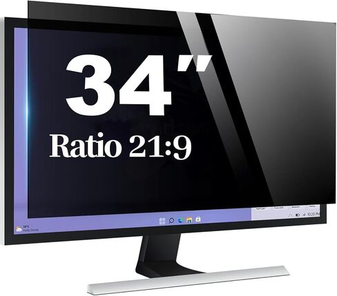 [1 Pack] 34 Inch Computer Privacy Screen for 21:9 Widescreen Monitor, Anti-Glare Privacy Filter, Removable Anti-Scratch Anti-Spy Screen Protector in Kuwait