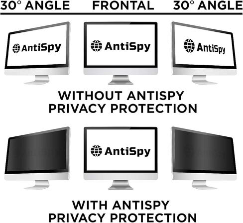 23 inch AntiSpy Privacy Screen | 23.8 Monitor Privacy Filter - 2 Attachment Options | Robust and Reusable Protector | Adhesive Privacy Filter for iMac and other Computer | Anti-glare Privacy Filters in Kuwait
