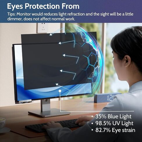 [1 Pack] 34 Inch Computer Privacy Screen for 21:9 Widescreen Monitor, Anti-Glare Privacy Filter, Removable Anti-Scratch Anti-Spy Screen Protector in Kuwait