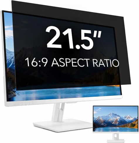 2 Pack 21.5 inch Computer Privacy Screen Filter for 16:9 Aspect Ratio Widescreen Monitor,21.5in Curved Computer Monitor Privacy Shield Anti Glare Eye Protection, Anti-Scratch Removable Protector Film in Saudi Arabia