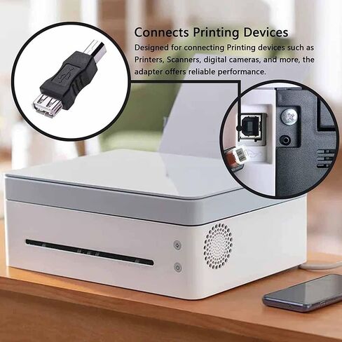 Herfair Female USB to Printer USB Adapter 2-Pack USB Type A to B Adapters in Kuwait