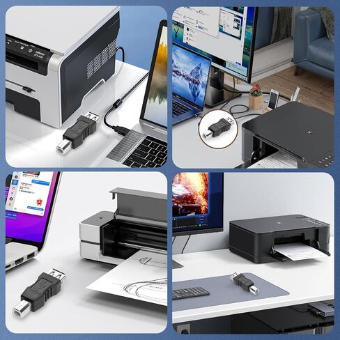 Herfair Female USB to Printer USB Adapter 2-Pack USB Type A to B Adapters in Kuwait