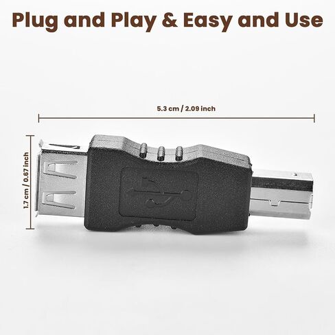 Herfair Female USB to Printer USB Adapter 2-Pack USB Type A to B Adapters in Kuwait