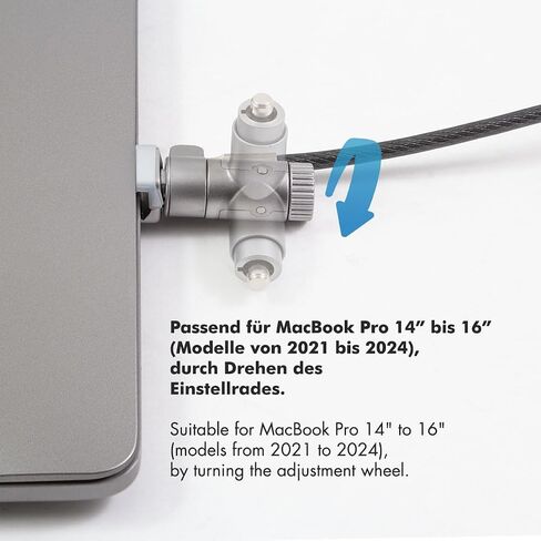 LogiLink NBS015 MacBook Pro Anti-Theft 2m Cut Resistant Cable, 14" & 16" (2021-2024) in Kuwait