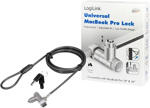 LogiLink NBS015 MacBook Pro Anti-Theft 2m Cut Resistant Cable, 14" & 16" (2021-2024) in Kuwait