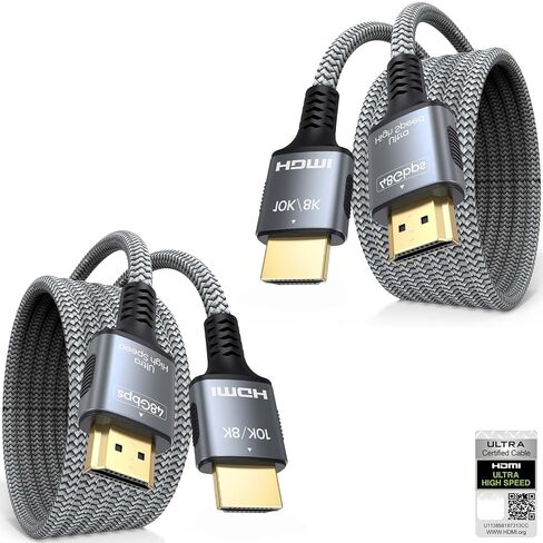 HDMI ARC/eARC Cable 10FT,Certified HDMI 2.1 Cable for Soundbar to TV in Saudi Arabia