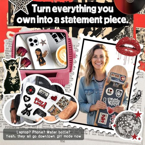 200Pcs Vintage Aesthetic Stickers for Journaling, Waterproof Vinyl Cute Sticker Pack for Adults & Teens, Scrapbooking, Journaling, Kindle, Laptop & Water Bottles in Kuwait