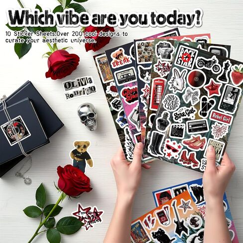 200Pcs Vintage Aesthetic Stickers for Journaling, Waterproof Vinyl Cute Sticker Pack for Adults & Teens, Scrapbooking, Journaling, Kindle, Laptop & Water Bottles in Kuwait