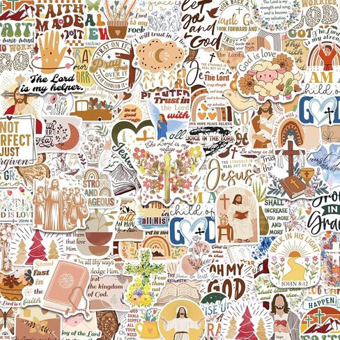 300PCS Boho Christian Stickers, Waterproof Vinyl Bible & Jesus Decals, Inspirational Faith Sticker Pack for Scrapbooking, Journaling, Kindle & Laptop in Kuwait