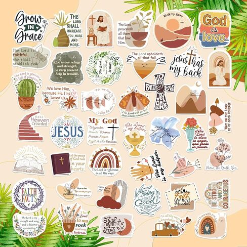 300PCS Boho Christian Stickers, Waterproof Vinyl Bible & Jesus Decals, Inspirational Faith Sticker Pack for Scrapbooking, Journaling, Kindle & Laptop in Kuwait