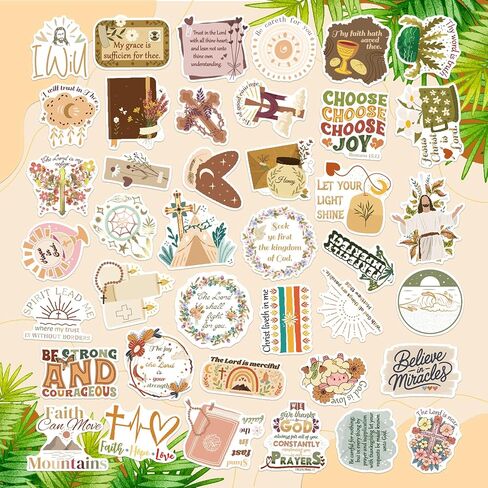 300PCS Boho Christian Stickers, Waterproof Vinyl Bible & Jesus Decals, Inspirational Faith Sticker Pack for Scrapbooking, Journaling, Kindle & Laptop in Kuwait