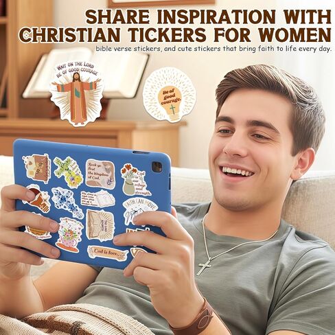 300PCS Boho Christian Stickers, Waterproof Vinyl Bible & Jesus Decals, Inspirational Faith Sticker Pack for Scrapbooking, Journaling, Kindle & Laptop in Kuwait