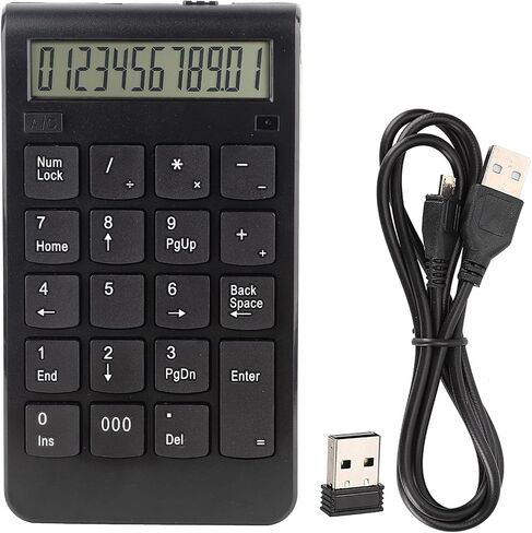 Wireless Numeric Keypad, Number Keyboard with USB Receiver (Black) in Kuwait