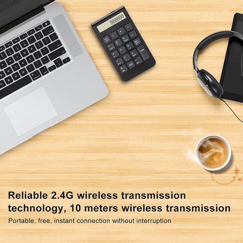 Wireless Numeric Keypad, Number Keyboard with USB Receiver (Black) in Kuwait