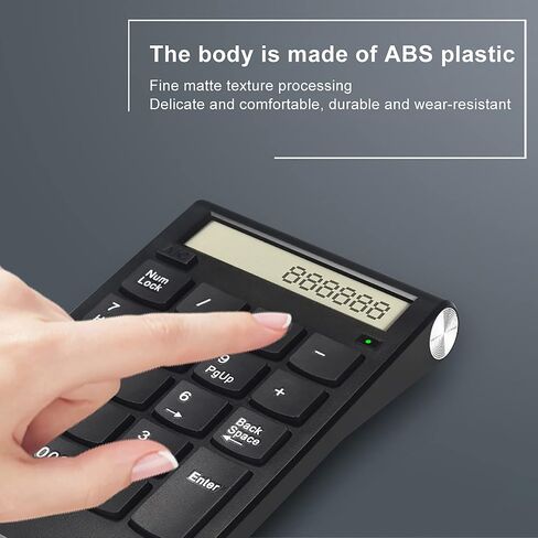 Wireless Numeric Keypad, Number Keyboard with USB Receiver (Black) in Kuwait