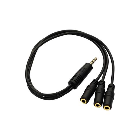 Silver 3.5mm (1/8") Audio Splitter Cable, 1 Male to 3 Female Stereo Jack Y-Splitter for Headphones Speaker Sharing in Kuwait
