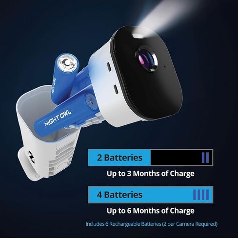 Night Owl 4 Wire Free Battery 1080p Cameras with Hub and 64gb microSD, Motion Alerts, Remote Viewing, No Monthly Fees in Kuwait