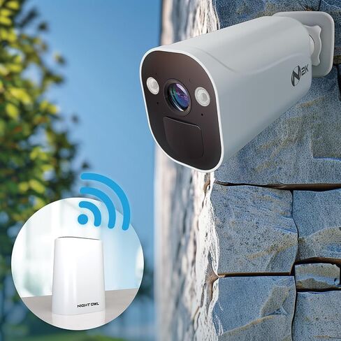 Night Owl 4 Wire Free Battery 1080p Cameras with Hub and 64gb microSD, Motion Alerts, Remote Viewing, No Monthly Fees in Kuwait