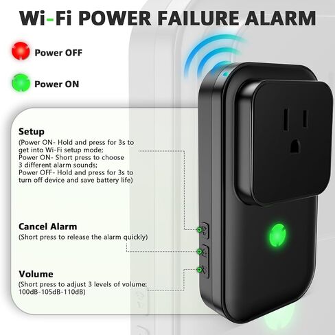 Power Failure Alarm WiFi, Freezer Power Outage Alarm, Free App Notification in Kuwait