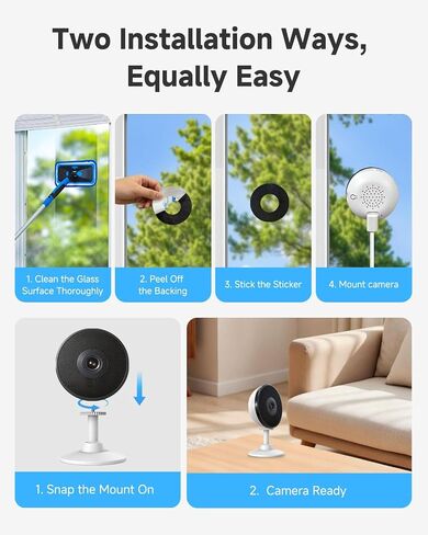 Noorio 4MP 2K Window Camera 5G/2.4GHz WiFi Window Cameras for Home Security in Kuwait