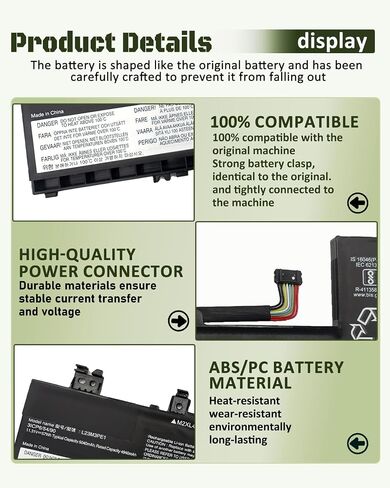 L23C3PE1 L23M3PE1 L23D3PE1 57Wh Battery for Lenovo IdeaPad 5 2-in-1 14IRU9 14Q8X9, 14AHP9 14AKP10 14IAL10 14IRH9, 16AHP9 16AKP10 16IAL10 16IRU9 Serie Laptop in Kuwait