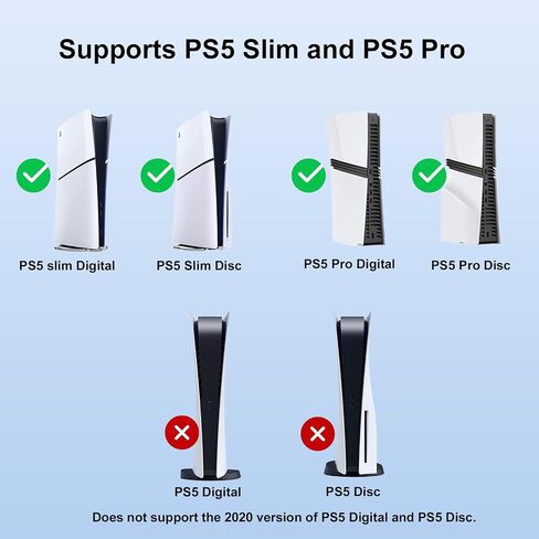 Cooling Fan Set for PS5 Slim,Upgraded Quiet Cooler Fan with LED Light for PS5 Slim and Pro Console Digital & Discs Edition in Kuwait