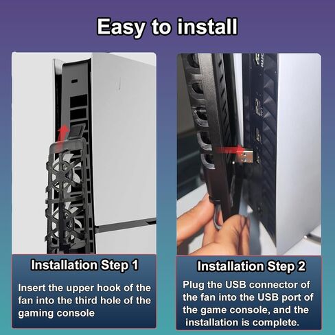 Cooling Fan Set for PS5 Slim,Upgraded Quiet Cooler Fan with LED Light for PS5 Slim and Pro Console Digital & Discs Edition in Kuwait
