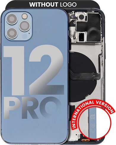 Best Shopper - Replacement Back Housing W/Small Components Pre-Installed Compatible for iPhone 12 Pro (No Logo) (Aftermarket Plus) (International Version) (Pacific Blue) in Kuwait