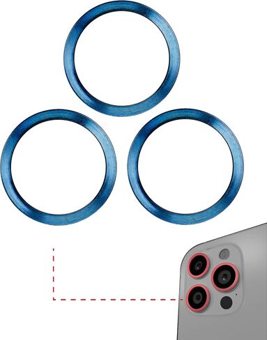 Best Shopper - Replacement Back Camera Bezel Ring Only Compatible with iPhone 12 Pro Max (Pacific Blue) (3 Piece Set) (10 Pack) in Kuwait